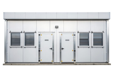 Modern metal building exterior isolated with transparent background