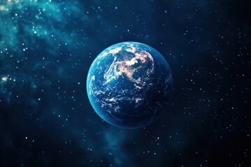 Fototapeta premium Earth viewed from space with stunning blue colors and detailed continents