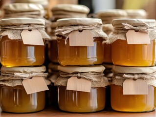 Artisan honey production local market food photography rustic setting close-up view sweet delights for healthy living