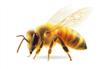 Bee  isolated on white background. 