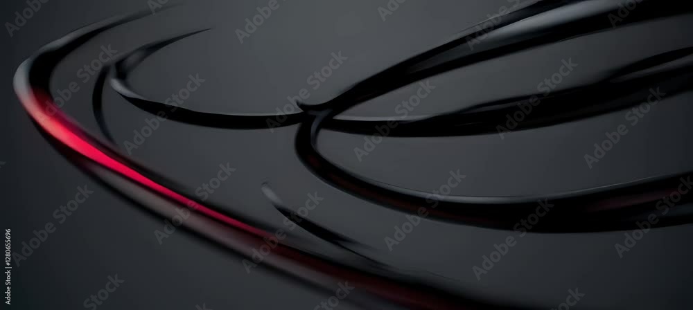 Poster dynamic flow of vibrant red light stripes on sleek dark surface in motion sequence