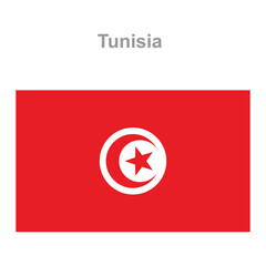 Tunisia flag. Vector illustration of the national flag