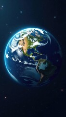 Obraz premium Planet Earth from space with blue oceans and green forests, earth, globe