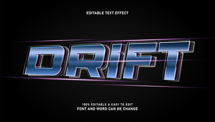 Drift text effect with editable elegant style