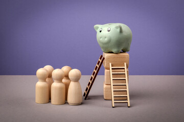 Money saving and deposits concepts. Piggy bank