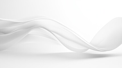 Obraz premium A delicate and fluid white wave gracefully flowing across a soft, bright background, evoking a sense of calm and elegance.
