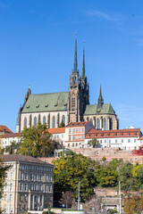 Brno Czech republic cathedral and train station