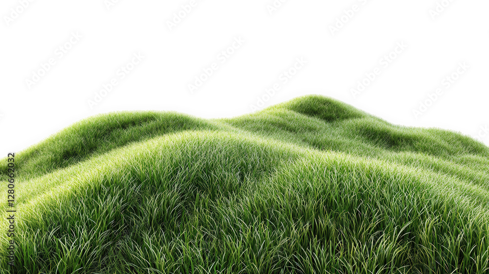 Poster rolling hills covered in lush green grass. creating a serene and natural landscape the soft curves o