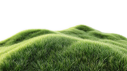rolling hills covered in lush green grass. creating a serene and natural landscape the soft curves of the terrain evoke a sense of tranquility and connection to nature. making it ideal for themes rela