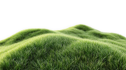 rolling hills covered in lush green grass. creating a serene and natural landscape the soft curves of the terrain evoke a sense of tranquility and connection to nature. making it ideal for themes rela