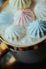 Golden Cup with Colorful Meringues