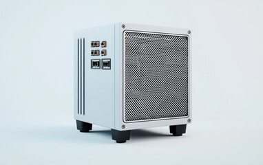 Fototapeta premium Compact computer case with vented design and ports