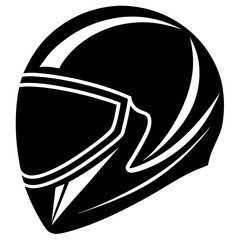 Minimalist Helmet Silhouette Vector Clean & Professional.