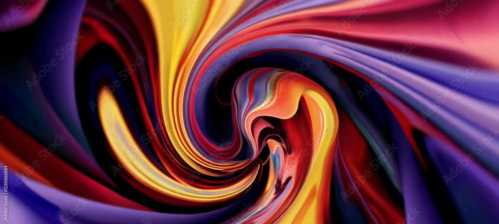 Poster mesmerizing vibrant swirls of color in dynamic abstract art sequence