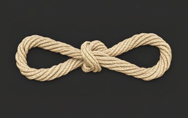 Obraz premium Rope Knot Symbolizing Infinity on Dark Background