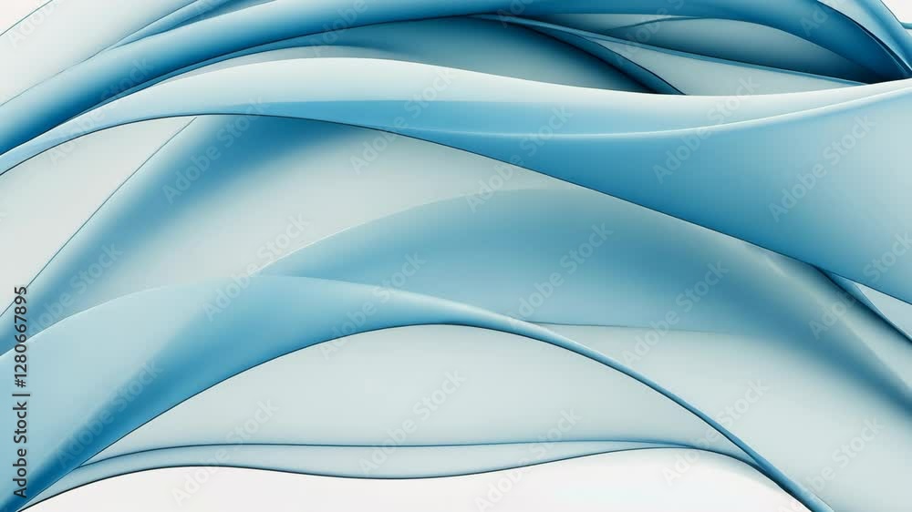 Poster soft blue waves undulate gracefully, evoking a sense of calm and serenity in an abstract and minimal