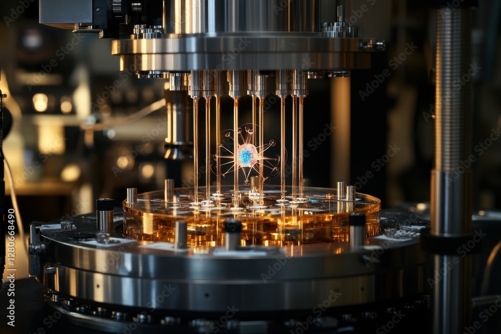Poster precision machinery performs advanced tasks for quantum technology research in a lab setting