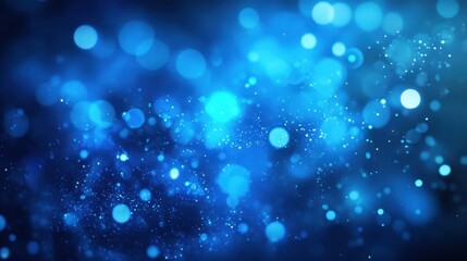 A mesmerizing blue bokeh background filled with shimmering light spots, creating a dreamy and ethereal atmosphere.