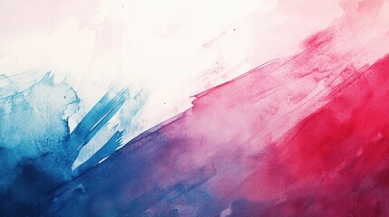 Naklejka premium A vibrant abstract watercolor painting featuring blue, pink, and red hues blending seamlessly.