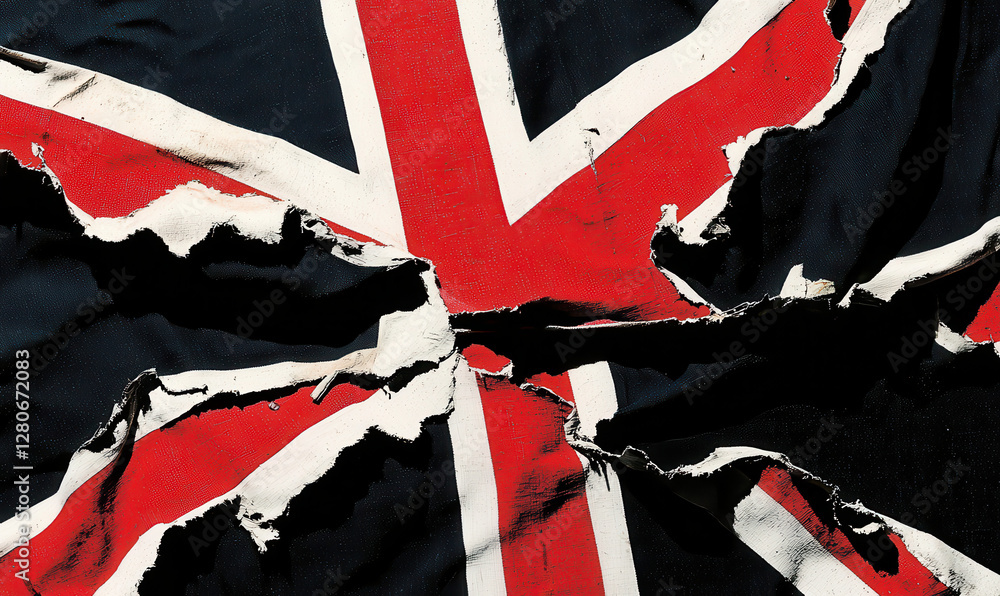 Poster a fragmented heritage: exploring the torn layers of the british flag - a visual representation of id