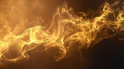 Obraz premium Abstract image of flowing, golden smoke.