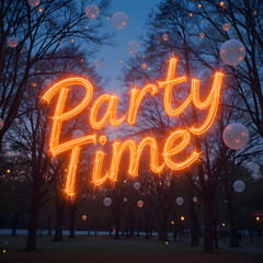 A vibrant neon fire sign symbolizing a festive celebration for the new year with burning flames, bright lights, and a party atmosphere perfect for a casino or disco night