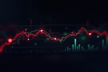 Dynamic Stock Market Chart with Trend Lines and a High-Tech Financial Theme