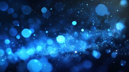 Obraz premium A mesmerizing background of blue bokeh lights, creating a dreamy and ethereal atmosphere.