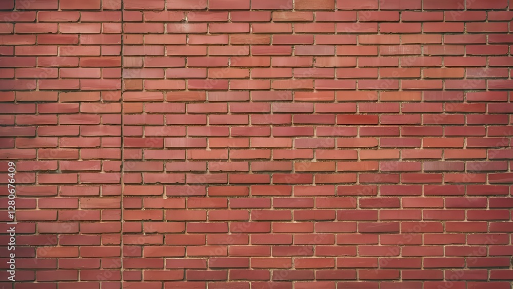 Poster red brick wall texture showcasing various shades of red and brown with a consistent horizontal patte