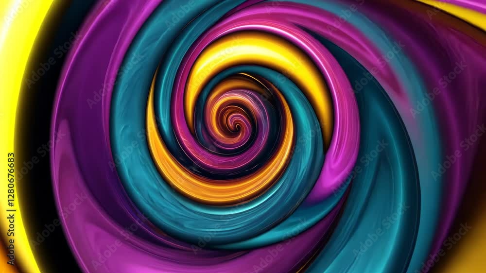 Poster colorful abstract spirals create a mesmerizing animated background for creative projects and digital