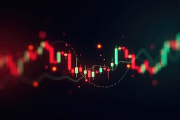 Dynamic Stock Market Chart with Trend Lines and a High-Tech Financial Theme