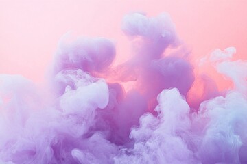 Fototapeta premium Vibrant Purple And Pink Smoke Clouds Against A Soft Gradient Background For Abstract Art And Design