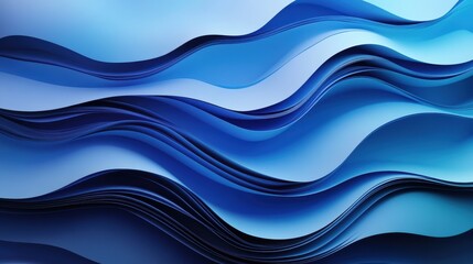Abstract wave patterns in varying shades of blue create a soothing visual flow.