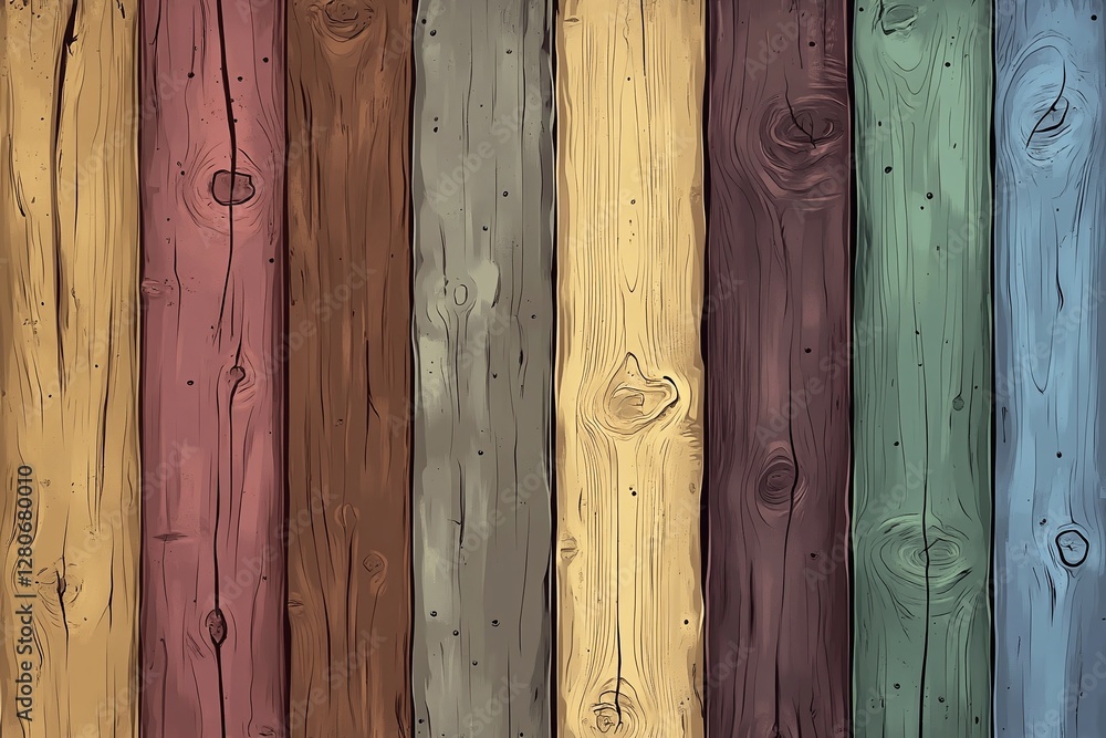 Poster vertical multicolored wooden plank pattern with rustic texture for background or design projects