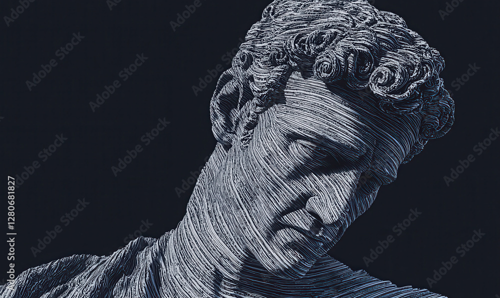 Poster a stunning representation of classical art: exploring the depths of emotion and form in a contempora