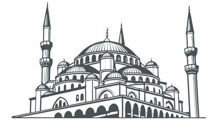 Mosque Vector Art Istanbul turkey