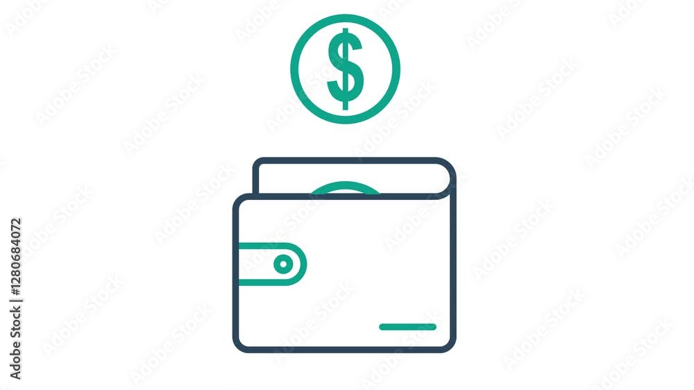Poster income animated icon. animated icon related to business. suitable for user interface, provide visual