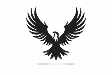 silhouette of eagle, symbolizes freedom and adventure in black and white