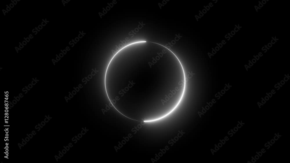 Poster animation of glowing neon circle background . neon circle frame background .