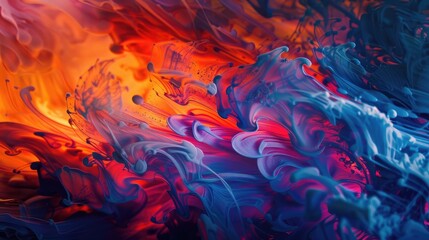 Fluid brushstrokes of vibrant color creating a dreamlike composition