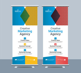 Business roll up display standee for presentation purpose