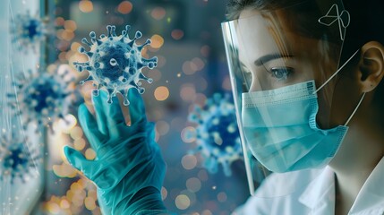 Medical Researcher in Protective Gear Analyzing Coronavirus Covid-19