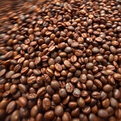 Obraz premium a photo of coffee beans that captures movement or light trails, showing quality and detail