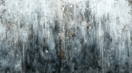 Fototapeta premium Abstract textural background of streaks and drips with shades of gray and white for artistic and design applications