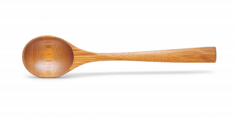 Natural bamboo wooden spoon with smooth finish and ergonomic design
