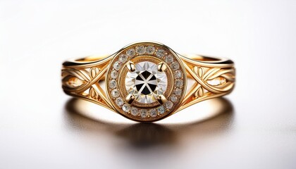 silver ring on a white background