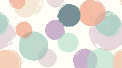 Colorful Circles Pattern Overlapping Pastel Shades Illustration Art