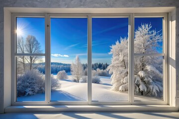 Serene winter scene: minimalist blue, silver, and white.