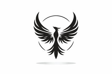 silhouette of Fenix, symbolizes freedom and adventure in black and white