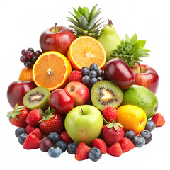 Mix fruits isolated on transparent background 